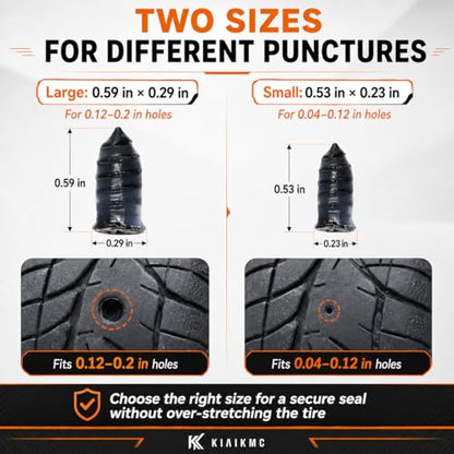Tire Repair Screws Kit, Screw in Tire Plugs for Emergency Puncture Repair, Rubber Nail Screw in Tire Plug Kit with Pliers, Screwdriver & Rubber Cement for Tubeless Tires