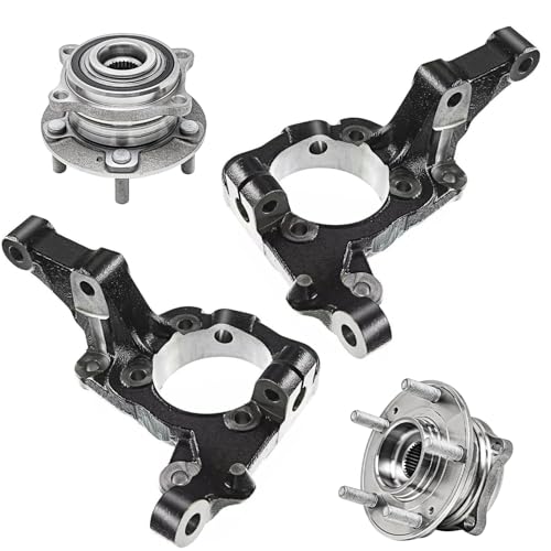 Detroit Axle - 4pc Front Loaded Knuckles Kit for 2007-2012 Hyundai Veracruz, 2008 2009 2010 2011 2 Steering Knuckles 2 Wheel Bearing Hubs Assembly Replacement - size: 4UW471962/Kit