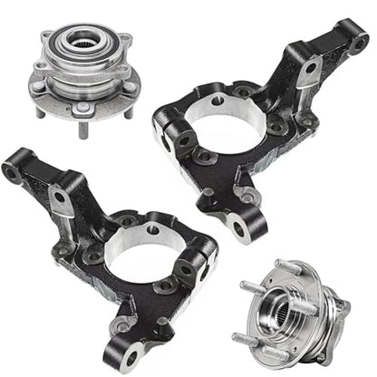 Detroit Axle - 4pc Front Loaded Knuckles Kit for 2007-2012 Hyundai Veracruz, 2008 2009 2010 2011 2 Steering Knuckles 2 Wheel Bearing Hubs Assembly Replacement - size: 4UW471962/Kit