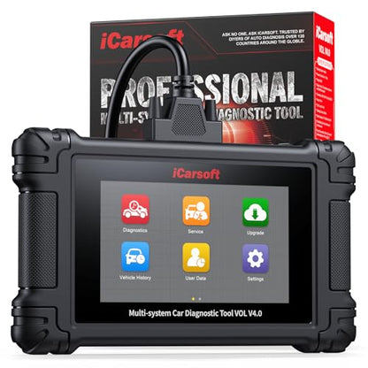 iCarsoft VOL V 4.0 Bidirectional Diagnostic Scan Tool for Volvo/SAAB + 2 Car Brand Vehicles, All System, 29 Resets(239 Sub-Services) for Volvo/SAAB, Actuation Test, Battery Registration OBD2 Scanner
