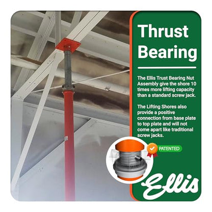 ELLIS Heavy-Duty Adjustable Steel Shore - Basement House Jack for Floor Leveling, Foundation, Beams & Concrete Bracing - 26,000 lb Capacity, 127"-152" Adjustable Support - size: 127" - 152" Adj. Safe Load Capacity (26,000 lb)