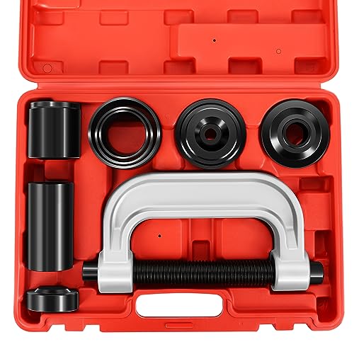‎DNA Motoring 10pcs Ball Joint Press Removal/Installation Tool Set with Adapters for Most 2WD 4WD Cars Light Trucks,Red, TOOLS-00311 - style: 10 Ball Joint Press set 1