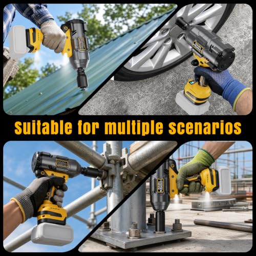 1600Ft-lbs 3/4" Cordless Brushless High Torque Impact Wrench | Compatible with DEWALT 20V Battery, Heavy Duty, 3-Speed & 2 LED Lights & RSS, For Car & Truck & RV & Rusted Bolts, Bare Tool