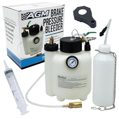 3L Capacity Professional Pressure Vacuum Brake Bleeder Kit - One Man Brake Bleeder Kit works w/ ABS, Air Compressors - Includes 1L Catch Bottle, Syringe, Filler Cap Wrench - Break In Kits for Vehicles