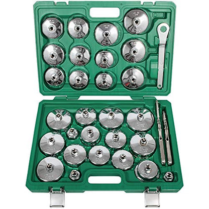 Oil Filter Wrench Set, 31PCS Oil Filter Socket Set, Oil Filter Cap Removal Tool, 1/2" Drive Stainless Steel 27mm 32mm 36mm 64mm-101mm Compatible with Volvo, BMW, Toyota, Nissan, etc