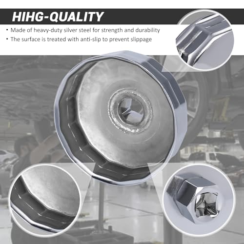 Oil Filter Wrench for Toyota and Lexus, 64-65mm 14 Flute Cap Style Oil Filter Removal Tool for Toyota 1.8 and 2.5-5.7L Engine