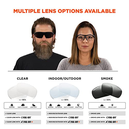 Ergodyne Skullerz SKOLL Anti Scratch Safety Glasses, Anti-Fog, ANSI z87.1 - color: Smoke Lens