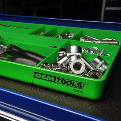 OEMTOOLS Tool Box Organizer Tray for Small Parts, Stackable Design | Low-Profile Fits in Shallow Tool Box Drawers, High Impact ABS, Rolled Bottom Edges Allow Easy Removal of Small Parts