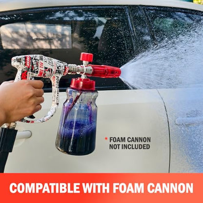 Bear Force High Pressure Washer Gun 3000 PSI Max, Power Washer Short Gun M22-ID14mm with 1/4“ Quick Connector, Car Wash, Car Cleaning, Car Care Detailing - size: A. Single Gun