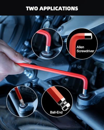 ROTATION 14PC Jumbo Hex Key Set - SAE 1/16-3/4 Long Ball End high-strength chrome vanadium Steel | Automotive Mechanic Furniture | Pro-Grade Allen Wrench Tools - style: SAE 1/16-3/4
