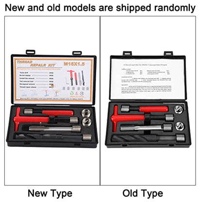 11Pcs M16x1.5 Thread Repair Kit Stainless Steel Drill Helicoil Repair Kit Threaded Reply Tool Kit