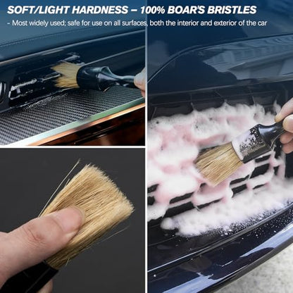 Car Detailing Brushes Set, 8-Piece Auto Detail Cleaning Brush Tool Kit in Ultra-Soft/Middle/Hard, Crevice Brush for Car Interior & Exterior, Leather, Air Vents, Emblems, Wheels Wash & Care - style: STYLE-A