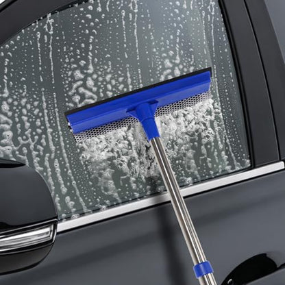 Conliwell Car Windshield Squeegee wtih 15-23inch Handle, Car Window Cleaning Tool Extendable Handle Inside Glass Wiper Kit, Supplies Suitable for Trucks, SUVs, RVs Window, Blue
