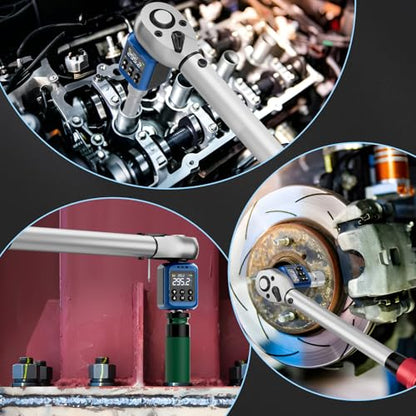Digital Torque Adapter 1/2" Drive, 4.4-295.2 Ft-lb/6-400 Nm | Digital Torque Wrench Converter, Buzzer&LED Indicator, Adapters for Auto Repair, Truck Maintenance, Machinery, Moto, Off-road - size: 4.4-295.2 Ft-lb/6-400 Nm