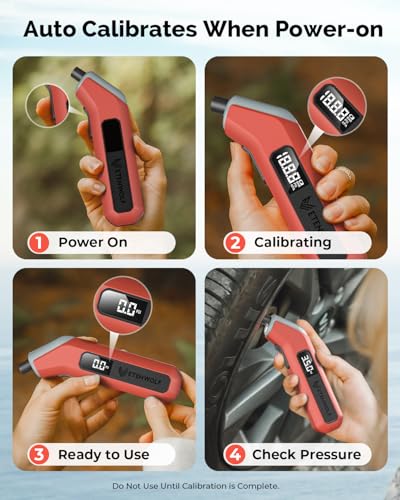 ETENWOLF T300 Digital Tire Pressure Gauge 3-200 PSI, Industrial Tire Gauge Calibrated to ANSI B40.7 Grade 2A(Plus-Minus 0.5%), Replaceable AAA Batteries (Vivid Orange) | with Replaceable AAA Batteries, Industrial Tire Gauge Calibrated to ANSI B40.7 Grade
