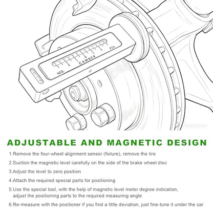 Adjustable Magnetic Gauge Tool, Automotive Wheel Hub Alignment Tools Portable Camber Gauge, Camber Castor Strut Hub Alignment Instrument Tire Repair Tool for Cars Trucks RVs