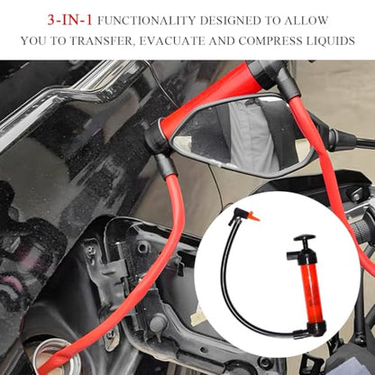 KVAEY Siphon Fluid Transfer Pump, Multi-Use Liquid Transfer Siphon Hand Pump Fluid Extractor Pump, Siphon Fuel Transfer Pump Kit for Gasoline Gas Oil and Liquids, Car Accessories