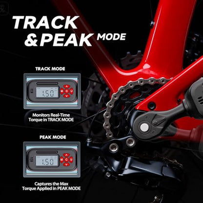 40-Piece 1/4" Digital Torque Wrench Set, 1-22 Ft.lb / 1.5-30 N.m | Electronic Torque Wrench with Bits, Sockets & Accessories, ±2%, LED & Buzzer Alerts for Bicycle, Motorcycle & DIY Repair - size: 1/4" 40pcs-Bike 1.5-30N.m/1-22Ft.lb