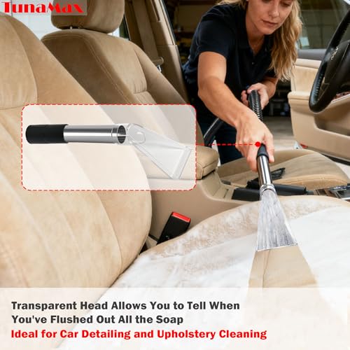TunaMax Extractor Tool Hand Wand with Clear Head for Upholstery & Carpet Cleaning, Car Detailing Vacuum Wand for Portable Extractors & Truckmounts | Turn Shop Vac into an Extractor