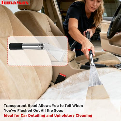 TunaMax Extractor Tool Hand Wand with Clear Head for Upholstery & Carpet Cleaning, Car Detailing Vacuum Wand for Portable Extractors & Truckmounts | Turn Shop Vac into an Extractor