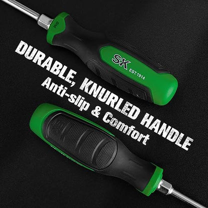 SK 6-Piece Magnetic Screwdriver Set, S2 Steel, 3 Slotted & 3 Phillips Screwdrivers, SureGrip Handle - style: Slotted & Phillips