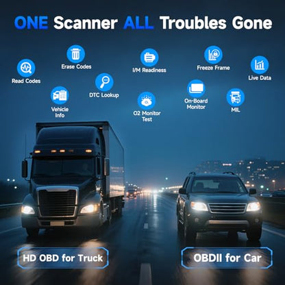 NEXAS NL102P Heavy Duty Truck Scanner with DPF Regeneration | Full System Diagnostics, Supports J1939/J1708 Protocols, Compatible with Freightliner, Peterbilt, Volvo and more, Free Update - size: truck scanner