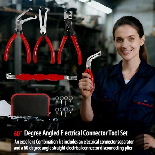 5Pcs Electrical Disconnect Pliers Set – Automotive Terminal Removal Tool Kit for Cars, Fuel Line Disconnect Tool-Quick-Release Car Truck Repair - color: 7pcs