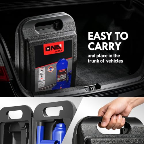 DNA Motoring 2 tons / 4000 lbs Lifting Automotive Welded Hydraulic Bottle Jackfor Sedans Repair, with Manual Handle & Carrying Storage Case, Blue - color: blue, style: 2 ton