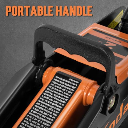 Tonda Floor Jack, Hydraulic Portable Car Jack, 2 Ton (3,800 lb) Capacity, Black - color: 2T Black