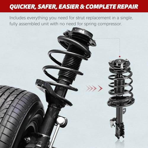 Front Struts Complete Shock Absorbers for 2008 2009 2010 2011 2012 Nissan Rogue FWD & AWD Set of 2 Left Right Side Replacements w/Coil Spring Assembly - 172609 172608