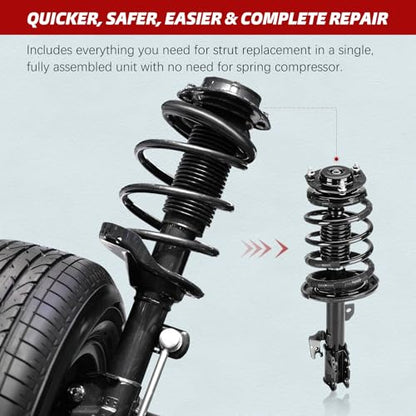 Front Struts Complete Shock Absorbers for 2008 2009 2010 2011 2012 Nissan Rogue FWD & AWD Set of 2 Left Right Side Replacements w/Coil Spring Assembly - 172609 172608