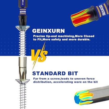 Geinxurn 2 In. Security T15 Impact Magnetic Screwdriver Bit Set, 51 Pieces #15 Torx Head Power Bit Set, S2 Alloy Steel Hollow Star Bit Set with 1 Pcs Impact Bit Holder - size: 2"-51PCS, style: TT15