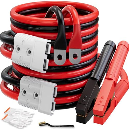 0 Gauge 30 FT Heavy Duty Jumper Cables for Car Battery, 1000Amp Quick Connect Booster Cables for Jump Starting Dead or Weak Batteries, Suitable for 8L Gas & 6L Diesel, Carrying Bag Included - size: 0 Gauge 30FT-QC