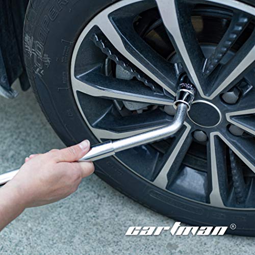 CARTMAN Telescoping Lug Wrench, Wheel Wrench with Standard CR-V Sockets 17/19, 21/22mm