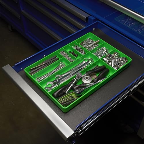 OEMTOOLS Tool Box Organizer Tray for Small Parts, Stackable Design | Low-Profile Fits in Shallow Tool Box Drawers, High Impact ABS, Rolled Bottom Edges Allow Easy Removal of Small Parts