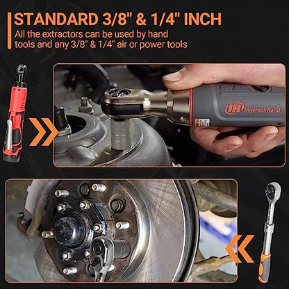 Upgrade Bolt Extractor Set, 32PCS Impact Bolt & Nut Remover Set, Stripped Lug Nut Remover, Extraction Socket Set for Removing Damaged, Frozen, Rusted, Rounded-Off Bolts, Nuts & Screws - size: 32 Pieces
