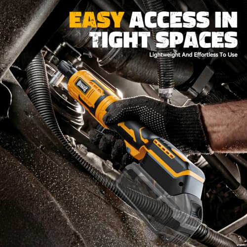 DIYtoolifz 3/8" Cordless Ratchet Wrench 95 ft-lbs with 13 pcs Socket set | Compatible with Dewalt 20V Battery, Variable Speed Electric Ratchet, 1/2" & 1/4" Adapters, and 3" Extension Bar, Tool Only
