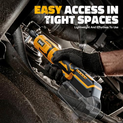 DIYtoolifz 3/8" Cordless Ratchet Wrench 95 ft-lbs with 13 pcs Socket set | Compatible with Dewalt 20V Battery, Variable Speed Electric Ratchet, 1/2" & 1/4" Adapters, and 3" Extension Bar, Tool Only