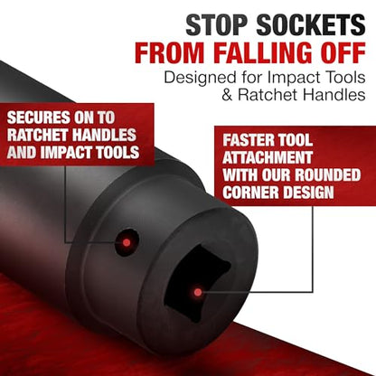 TIGHTSPOT 1/2" Dr 39 mm Deep Socket, Anti-Round 12-Pt, CRMO Steel - size: 1/2” Drive 39mm Deep Impact Socket - 12pt, style: 1/2" Drive Deep Socket