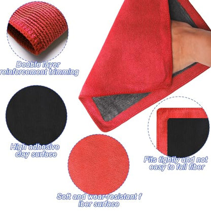 Clay Towel 2 Pack 12 x 12 Inch, Clay Bar Towel for Auto Detailing Microfiber Car Cloth Cleaner Automotive for Car Detailing (2, Red, 12 x 12 Inch) - color: Red