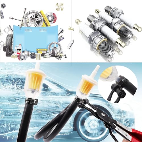 Tnisesm 121Pcs 6-22mm Spring Hose Clamp Assortment Kits with Swivel Flat Band Fuel Hose Clamp Plier, Silicone Vacuum Hose Action Pipe Clamp Low Pressure Air Clip Clamp Hoses Clamps sleeving(Black) - size: 120Pcs-12 Sizes+Plier-BK