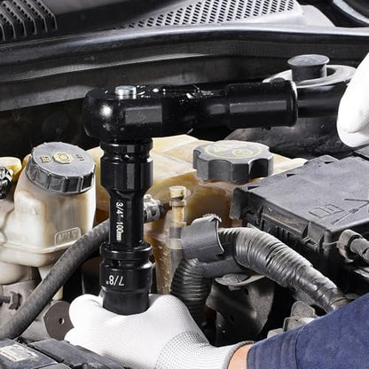 VEVOR Impact Socket Set, 3/4 Inches Socket Assortment, Drive Socket Set Impact Standard SAE (7/8 Inches to 2 Inches) & Metric Sizes (22 mm-50 mm), 27 Piece Standard Impact Sockets - style: 3/4" 27PCS
