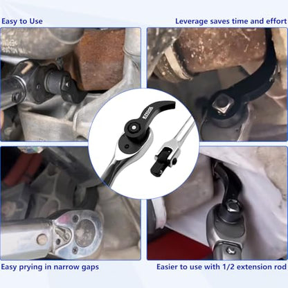 Pry Bar Wrench Adaptor Head, Crowbar Adapter Head Tool, Half Shaft Removal Car Repairing Tools 1/2" Drive - color: 1/2