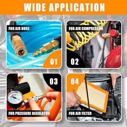 Air Coupler & Plug Kit,60Pcs 1/4 Inch NPT Air Tool Fittings Set,Quick Connect Air Hose Fittings Air Compressor Accessories