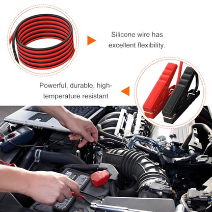 3.3FT 8AWG Car Jumper Cables with Adapter, Portable Vehicle Power Booster Cables, Automotive Battery Jumper Starter for Jump Starting Using Tool, Compatible with 20V Battery - size: 3.3FT