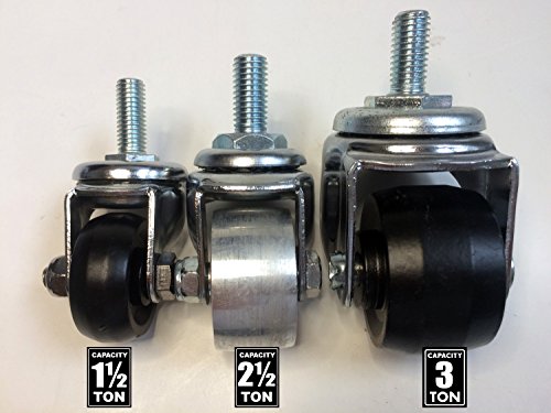 Aluminum Racing Floor Jack Casters, 3 Ton, 2 Piece Set, Quality Replacement Parts for Repiars