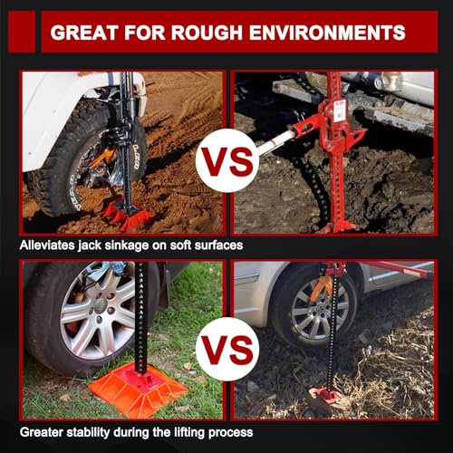 BUNKER INDUST Off-Road Base Compatible with Lift Jack,Farm Jack Board Mate Support Plate Sand Mud Snow Recovery Accessories for Truck Jeep ATV SUV UTV - color: Farm Jack Base