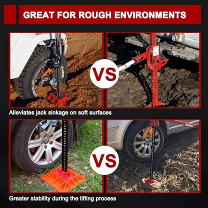 BUNKER INDUST Off-Road Base Compatible with Lift Jack,Farm Jack Board Mate Support Plate Sand Mud Snow Recovery Accessories for Truck Jeep ATV SUV UTV - color: Farm Jack Base