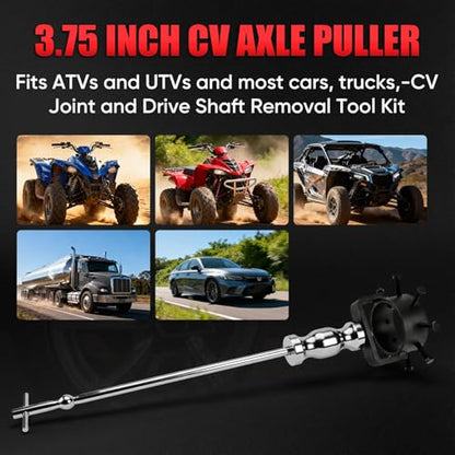 3.75" CV Axle Removal Tool Kit with Slide Hammer, Heavy-Duty Axle Shaft Puller Kit for Cars, Trucks, ATVs & UTVs