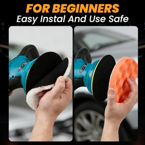 Cordless Car Buffer Polisher Machine, 28 PCS Complete Set & 2X21V Batteries | 6 Variable Speeds Random Orbital Polisher For Car Detailing, Scratch Removal, Waxing & Repair